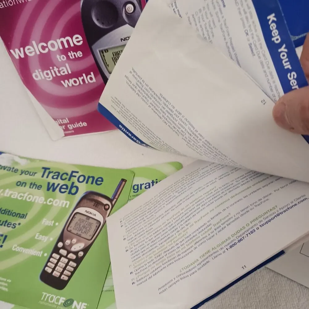 Vintage TRACFONE BOOKLET Papers Instructions (no Phone) Retro Lookback OLD Flaws